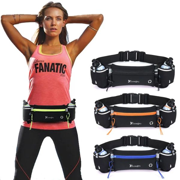 Bags Marathon Dual Taschenlaufbeutel Trail Running Taillengürtel für Telefon Unisex Sport Fanny Pack Fitness Taille Pack Wasserflasche