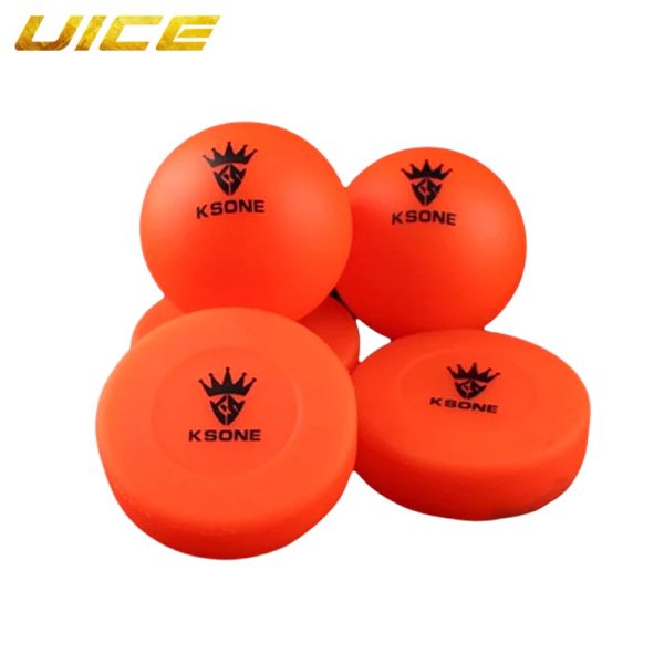 Hokey 2pcs Roller Yol Hokey Yuvarlak Norebound Ball Street Buz Hokey Eğitim Uygulaması Turuncu Renk Hokey Puck