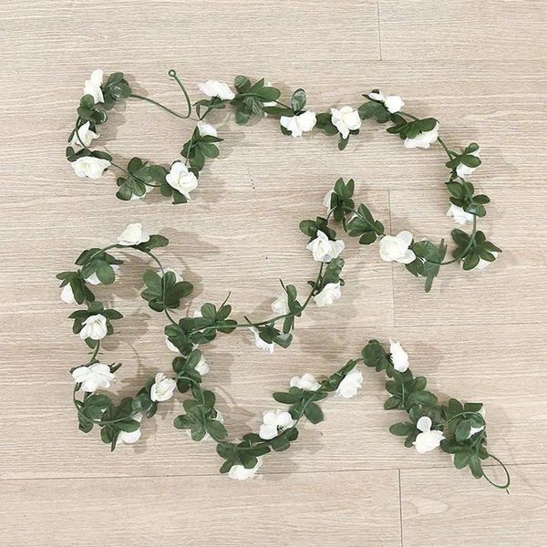 Fiori decorativi 10/45 Testa Rosa artificiale Vine di fiori per matrimonio Decorazione della stanza della casa ghirlanda Spring Autumn Garden Arch Decora