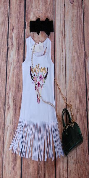 BOHO BABE BULLE Kleid Fringe Girls Kleider Glitzer Gold Wild One Quastenkleider für Baby Girls White Fringe Kleid Boutique Mädchen C5742899