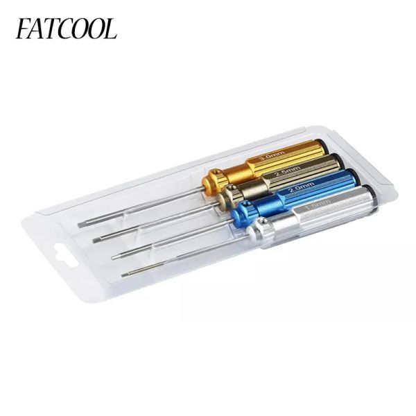 Modle fatcool color titanium liga aço de aço hexagon coletor de fenda Ferramenta Allen Driver para RC Helicopter Car 4pcs/Set