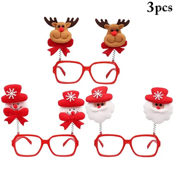 Party -Dekoration Kinder Weihnachtsbrillen niedlich 3 Paare 3D Decor Eyewear Festival Brillen für Weihnachtszubehör Kleidungszubehör