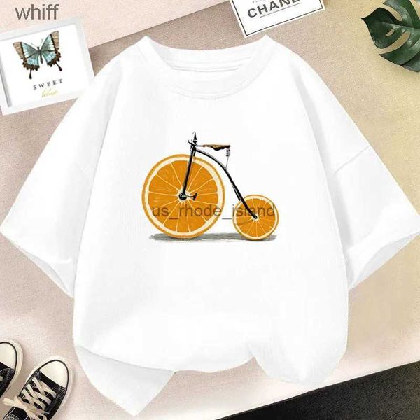 T-shirt T-shirt Fashion Fun Fruit Magliette grafiche per bambini Taglie di magliette creative cartone animato /Tro cime a maniche corte stampate c240413