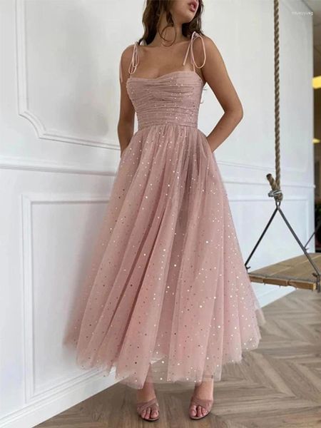 Abiti da festa eleganti stelle scintillanti donne sexy sweetheart senza battute di guaduation abiti da sera cinghie da damigella d'onore vestidos abito