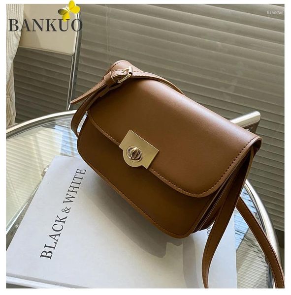 Bolsa de bolsa Bankuo PU Leather Feminina Bola de Designer Vintage Crossbody Moda de alta qualidade Lock ombro C272