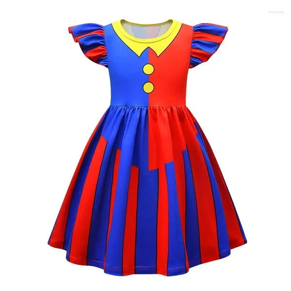 Vestidos meninas crianças meninas meninas circo cosplay vestido de fantasia gráfico casual para halloween natal