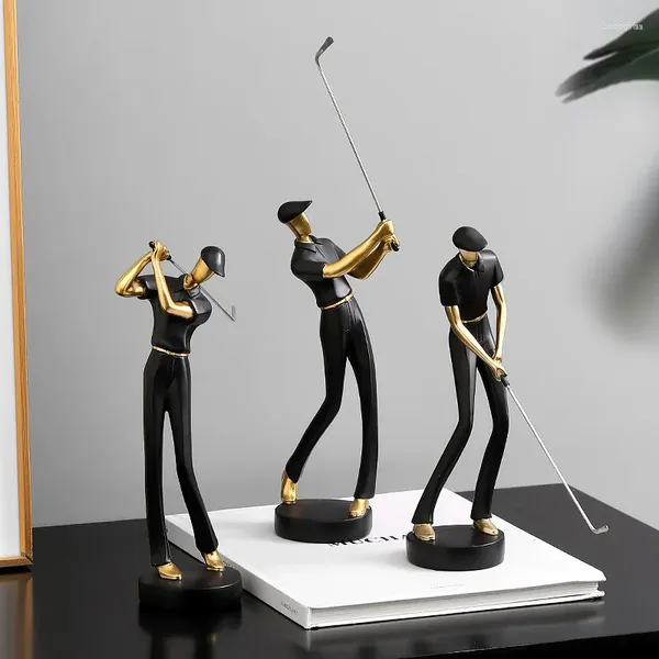 Dekorative Figuren kreative Golfcharakter Dekorationen Leichte Luxus High-End-Büro-Desktop-Lernraum Lebendiger TV-Schrank Home Dekoration
