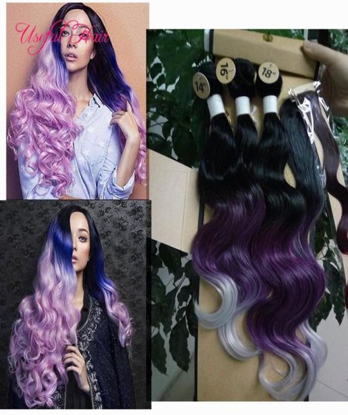 Ombre Blonde Farbe Brasilianisches Haar nähen in Haarwebe 4 Bündel mit Verschluss Körper Welle Haare Marley Weaves Verschluss für W9158086