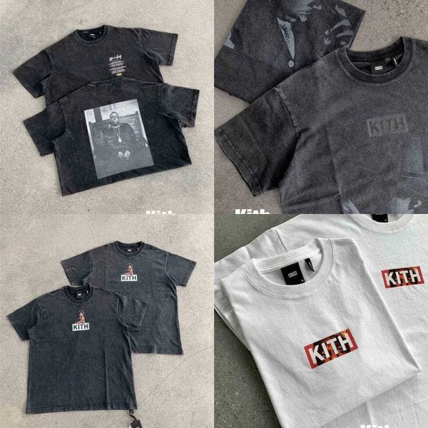 2022Clothing Vintage Kith Biggie Tee Tişört Tişörtüne Hazır Erkek Kadınlar Yüksek Kaliteli Yıkama ve Eski T-Shirt XL