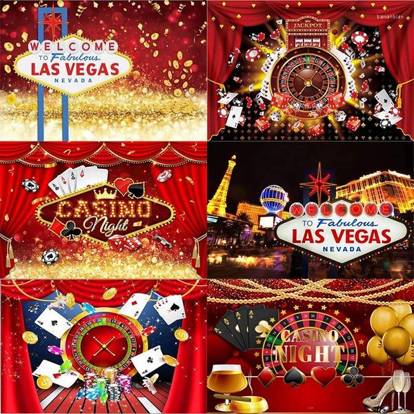 Partyversorgungen Würfel -Pographie Hintergrund Wände alles Gute zum Geburtstag Kuchen Casino Nacht Hintergrund Custom Babyparty Dekoration Spiel Hall Poker Poker