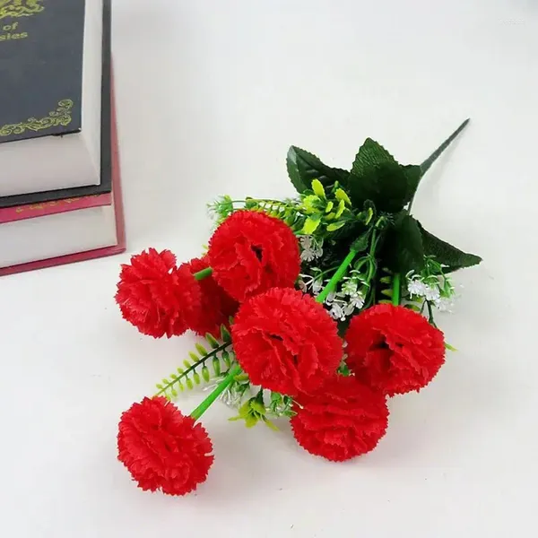 Декоративные цветы 1pc 10 слоев моделируемого 7 -го гвоздика букет