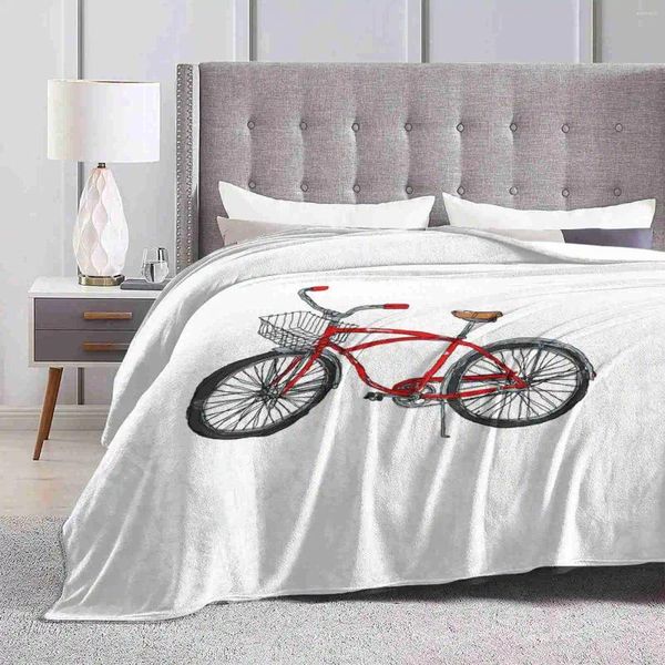 Cobertores Vintage Pedal Power Chegada de moda de lazer quente de flanela de bicicleta de bicicleta comuta duas rodas um carro a menos