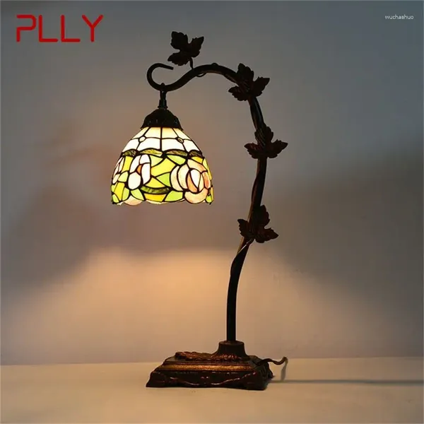 Masa lambaları plly tiffany lambası çağdaş retro yaratıcı dekorasyon ev için led ışık