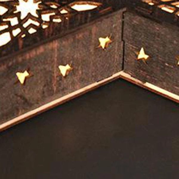 Lâmpada de parede Festival Ramadã LED STAR LUZES DE MADEIRA ELEGENTE DE DECORAÇÃO Eid Islâmica Fornecimento de baterias