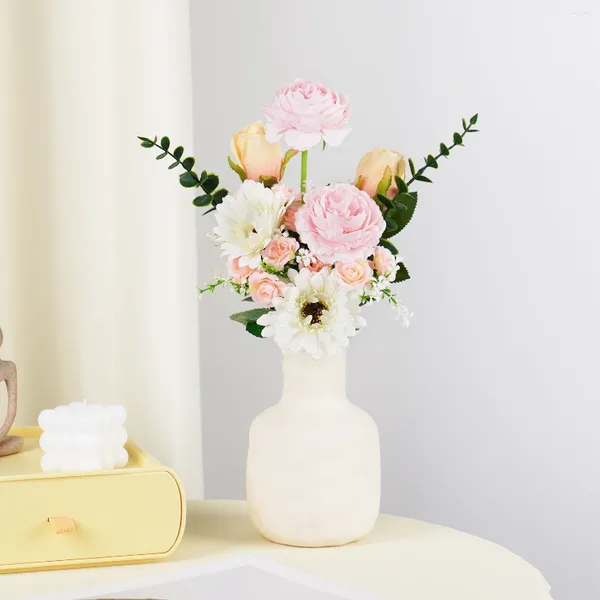Fiori decorativi rose rosa artificiali seta peonia di alta qualità di alta qualità motrici arredamento per matrimoni per matrimoni fai da te artigianato di fiori di fiori finti accessori