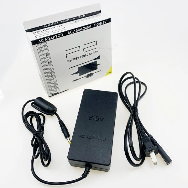Versorgung EU schwarz bequemer Wechselstromadapter für PS2 Slim 70000 Serie Ladegerät Stromversorgungskabel -Kabelversorgung für PlayStation 2 US -Stecker