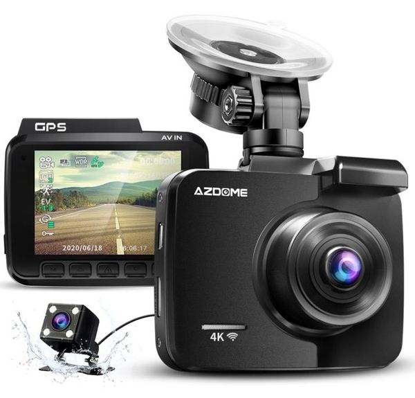 4K Construído em GPS WiFi Car DVR Recorder Dash Cam Dune Lens Lente Visualização Treno Câmera de Visão Camera Visão Noturna Visão de Visão de Visão Varejada3077578