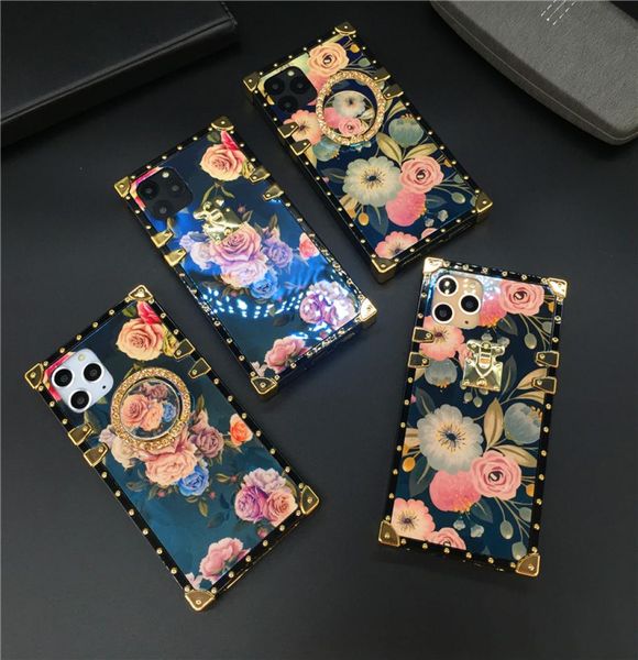 Copertura di fiore vintage di Luxury Glitter Square per Samsung Galaxy Note 20 Ultra 10 9 8 S10 S20 Plus S8 S9 A10 A20 A71 A51 A70 CAS8084993