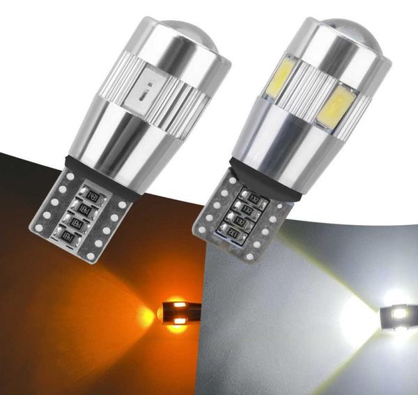 CAR T10 W5W LEGGIO LED LEGGIO 5630 6SMD 2PCS CAR 5W5 LAMPA LED AUTO CLAERANZA LATULE LATULE LATULE INDERE CANBUS 12V 6000K6254541