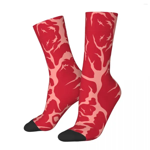 Herrensocken Winter warmes Verrücktes Design Frauen Rindfleisch Lammfleisch Fleisch Textur Crew Zeug weiche Metzger Weihnachtsgeschenke