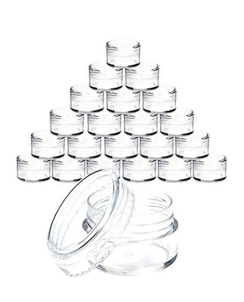 40100 ПК 3 грамм прозрачных пластиковых украшений для шарика для гримеха для хранения маленьких круглых банок контейнеров состав