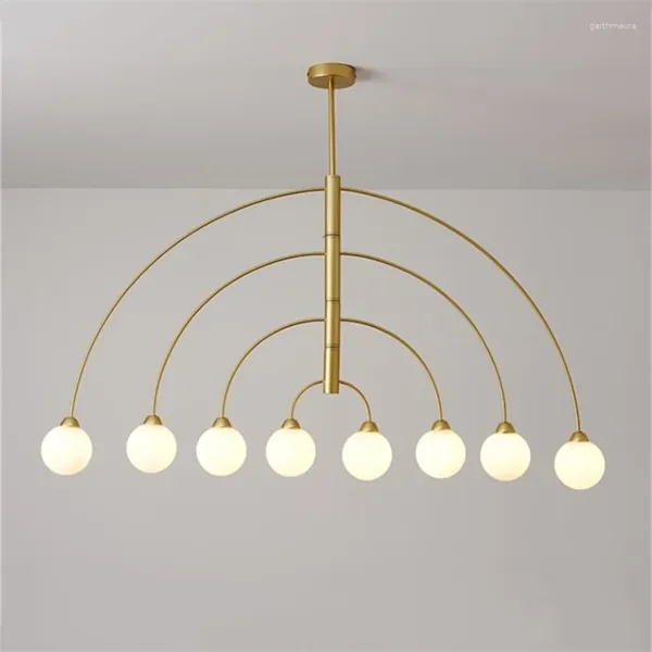 Lampadari lampadario a bolla a sfera moderna a sfera di vetro per soggiorno illuminazione a LUCE RADABILE LED Black / Gold Asta appeso G9