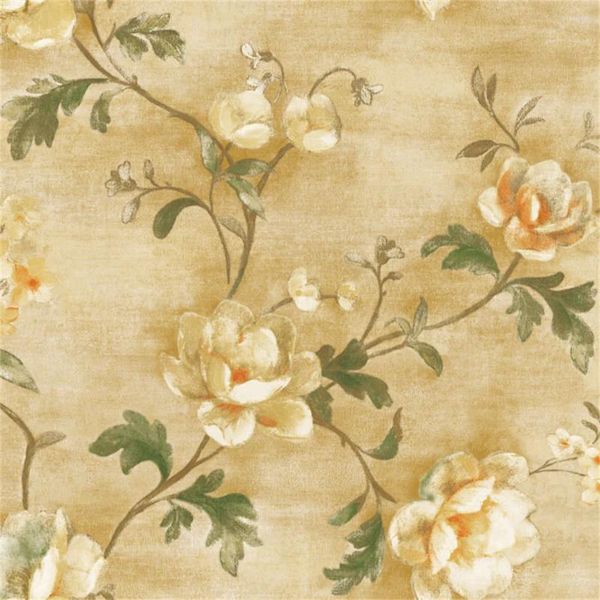 Hintergrundbilder Retro gelbe Blumen Tapete Klassische pastorale Weinblumen Tape Paper Schlafzimmer Wohnzimmer Wandbedeckung TV -Sofa Hintergrund