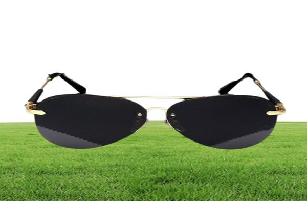 MEN039S Поляризованные солнцезащитные очки UV400 Retro Designer Brand Sunglasses Mercedes de 743 Пилотный металл без краев Gafas hombre GR6216661