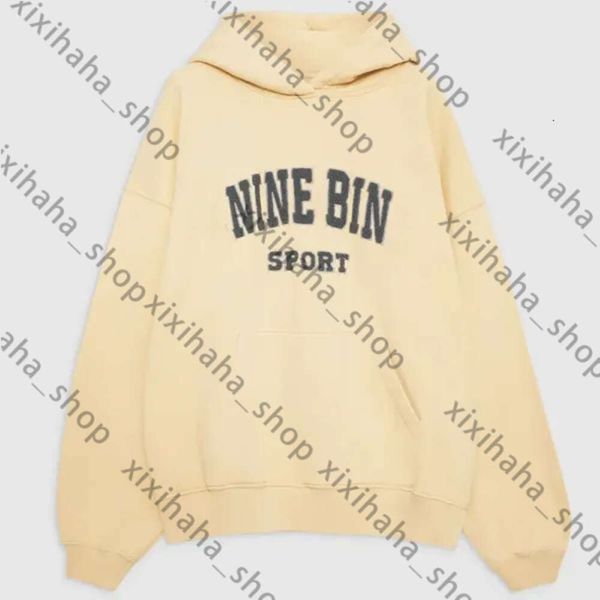 Annes Bing Women Desginer Fashion Classic Cotton Hoodies Sweatshirt Neuer Brief bestickt losen Fleece Pullover runden Halshubszähnen Ab Hoodie 931 Anine Binge