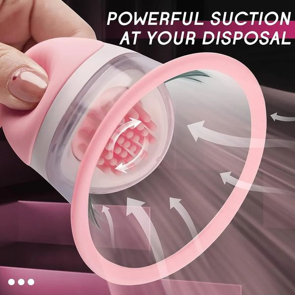Aumulação de mama Surgem a sucção de rotação do vibrador Bomba de vácuo Tampa de tampa para mulheres Estimulação de mamilos Masturbador Sex Toy 240401