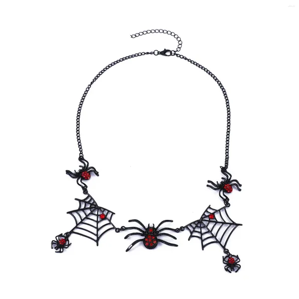 Correntes Halloween Party Jewelry Colar Material Seguro Material Black Spider Festival Style para mulheres meninas vestindo acessórios