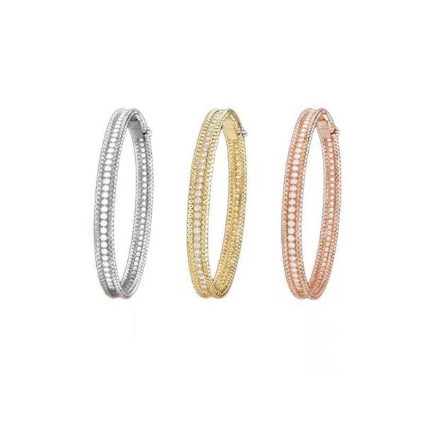 Designer versão alta van edição estreita edição bordada borda completa bracelete de diamante céu estrela uma linha ON NONDING ROSE GOLD com logotipo