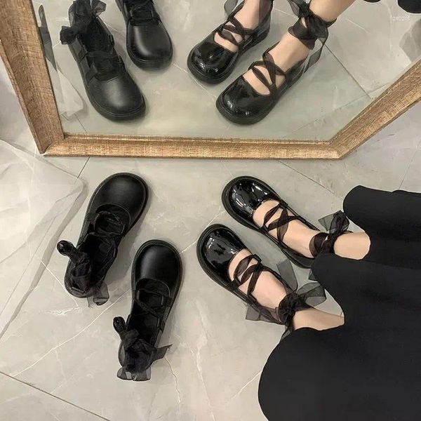 Sapatos casuais mulheres 2024 estilo japonês Mary Jane Vintage Soft Sister Girls Plataforma Flata Estudante College Lolita