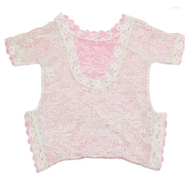 Decken geborene Pofrode Requisiten Baby Lace Spitze Strampler Säugling Po Shoot Kleidung weiß schwarz v Schnitt zurück