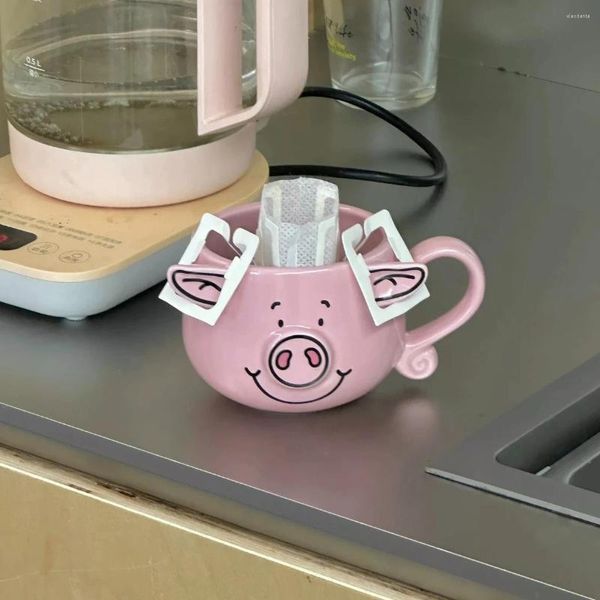 Кружки милая и креативная чашка свиньи розовый нежный керамический кофейный кофей