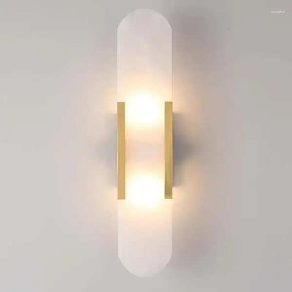 Lampade a parete Creative Oval Marble Gold Lamp Lamp Living Dining Room Decoration Camera da letto Studio Lighting Innoor Dish Home Dish KS97BT