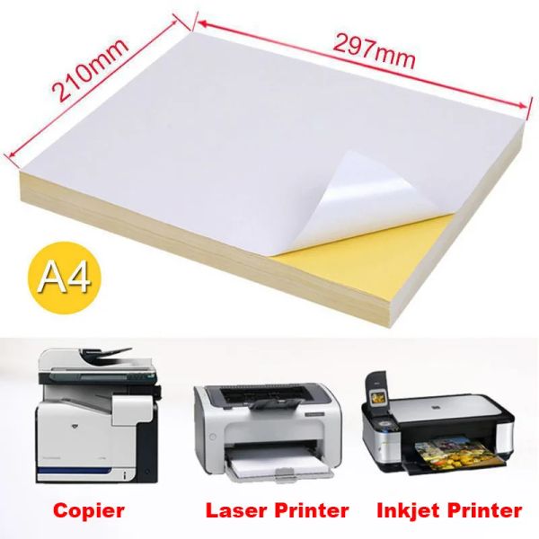 Tags 50 Blätter A4 Selfadhäsive Aufkleber -Etikett, weißes A4 -Label -Druckpapier für Inkjet /Laserdrucker -Kopierer