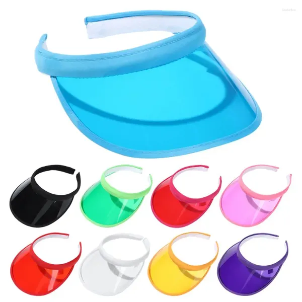 BERETS FASCIE Summer Sports Sports Protezione solare Cappuccio unisex Clear Plastic Visor Cappello Candy Color Pvc Sun Shade UV