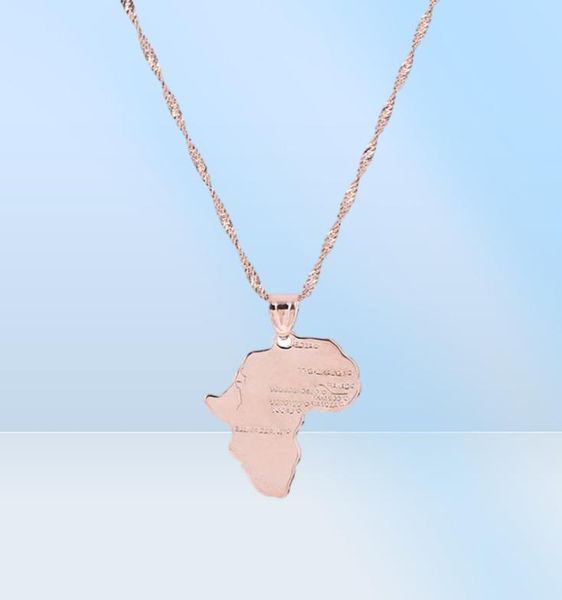 Silver rose Gold Africa Map Map a pendente Mappa dei gioielli hip hop dell'Africa9907976