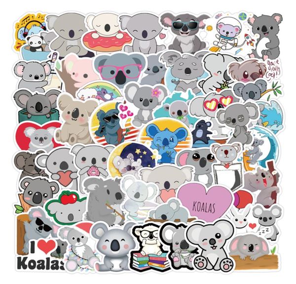 50pcs kawaii koala pvc su geçirmez grafiti çıkartmaları dizüstü bilgisayar kalem kasası scrapbooking diy bagaj dış fincan çıkartmaları paketi sevimli stat1896858