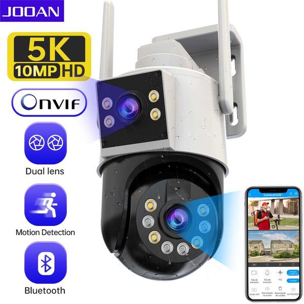 IP -камеры JOOAN 10MP 6MP PTZ WIFI CAMARNATE Outdoor Dual Lins Dual Exchange IP -камера Отслеживание AI Обожнение безопасности камера видеонаблюдения 24413