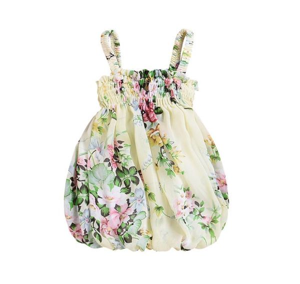 Flor Baby Girl Dresses Summer Girls Roushas Cute Cute menina Roupos Floral Ruffle Suspender Girls Dresses Party Princess Party 1823131