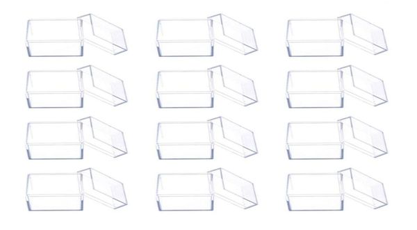 Geschenkverpackung 12pcs Clear Acrylquadratische Würfel Candy Box Treat Boxes Container für Hochzeitsfeier Babypartybevorzugungen Verpackung Casegift4607836