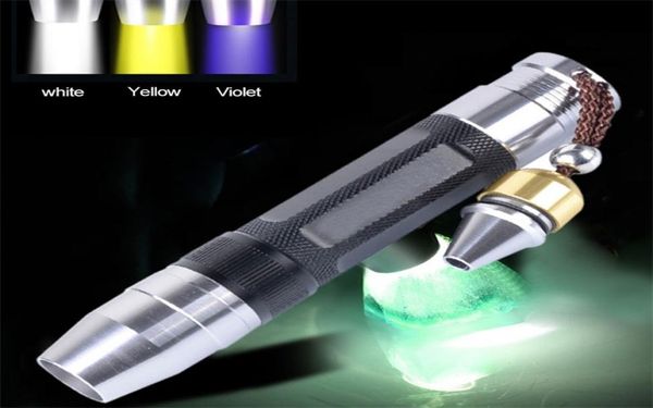 Identificação de Jade Torch 3 em 1 LEDs fontes de luz portáteis Lanterna UV portátil Ultraviolet Gemtones Jóias Ambar Dinheiro 2117903881