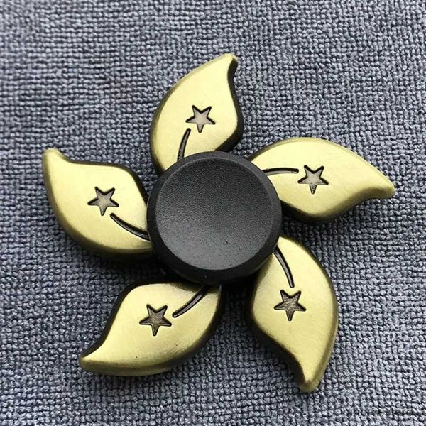 Dekompression Spielzeug Messing Farbe Finger Spinner Office Desk Spielzeug ADHS Angst Zinklegierung Zappel Spinner Cool Funny Hand Spinning Erwachsene Geschenk