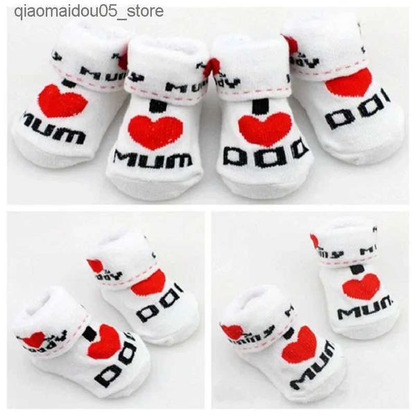 Kinder Socken Baby Socken Baumwolle Mini süßer Mädchen Junge Liebes Vater Loves Mutter Kinder Socken Babybett Socken Q240413