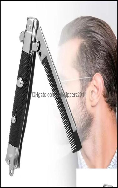 Pincéis de cabelo Cuidado Ferramentas de estilo Produtos dobráveis Spring Comb Matic Combs Dobrável Brush Trimmer Aessories Butterfly Mens P2192482