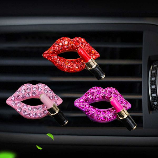 Profumo creativo diamante rosso labbra rosse condizionamento outlet aromaterapia clip auto accessori interni decorazione