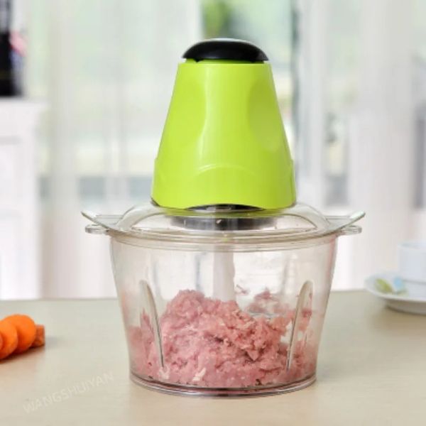 Blender 2L Electric Meat Grinder Chopper Cocina Shredder Food Chopper Cucina in acciaio inossidabile Manuale Manuale di verdure Sinda