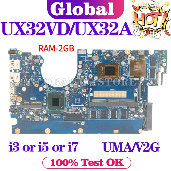 Anakart Kefu UX32VD ASUS ZENBOOK BX32VD UX32A UX32V UX32 Dizüstü Bilgisayar Anakart I3 I5 I7 3. 2GB/RAM UMA/GT620M